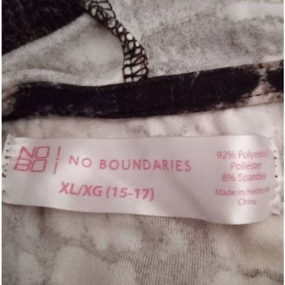 NO BOUNDARIES BLACK & WHITE TIE DYE W/PINK STRIPES HOODED DRESS SZ.XL EUC. - Picture 4 of 5